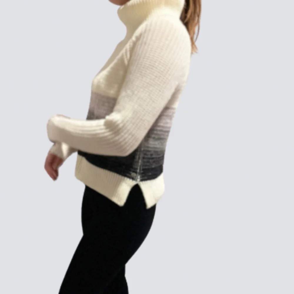 Roxy Ombre Color Block Turtleneck Knit Sweater | M - Picture 2 of 8